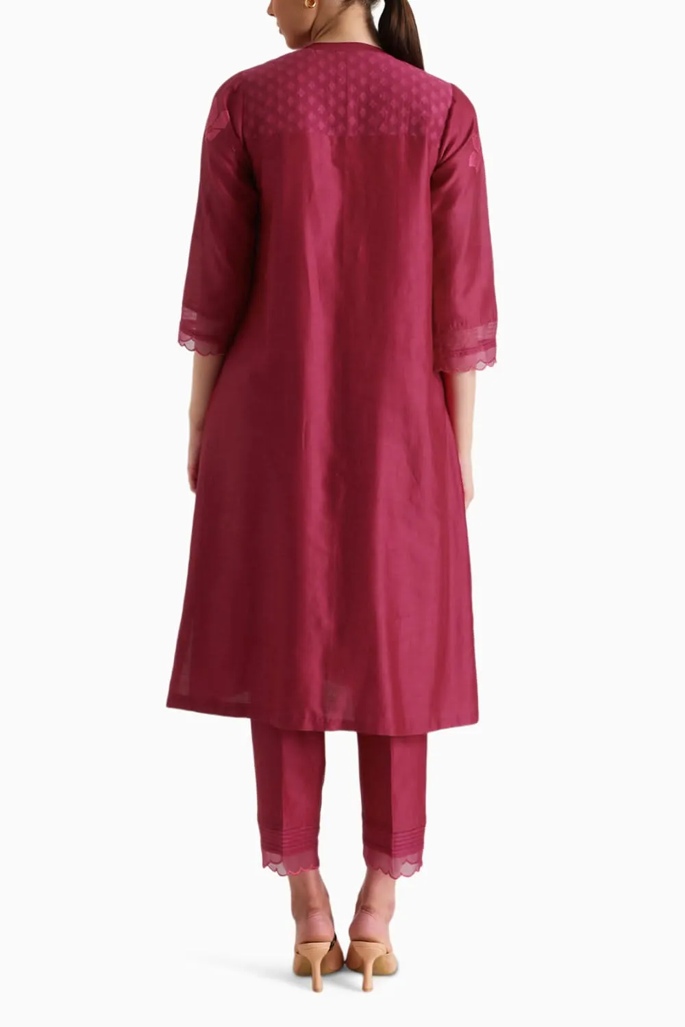 Fuchsia Embroidered Tunic and Pant
