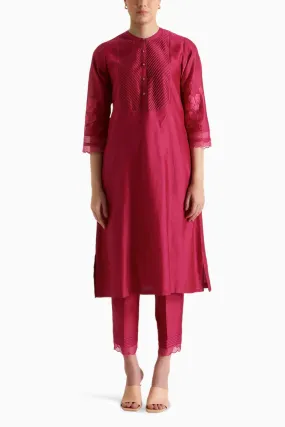 Fuchsia Embroidered Tunic and Pant