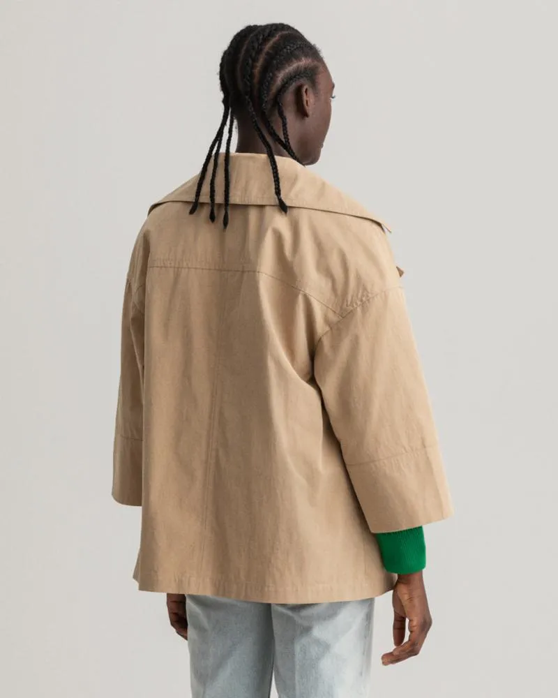 Gant Apparel Womens OVERSIZED COTTON JACKET 248/DARK KHAKI
