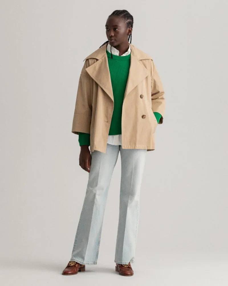 Gant Apparel Womens OVERSIZED COTTON JACKET 248/DARK KHAKI