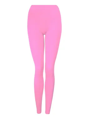 Girls Pink Cotton Rich Full Length Leggings