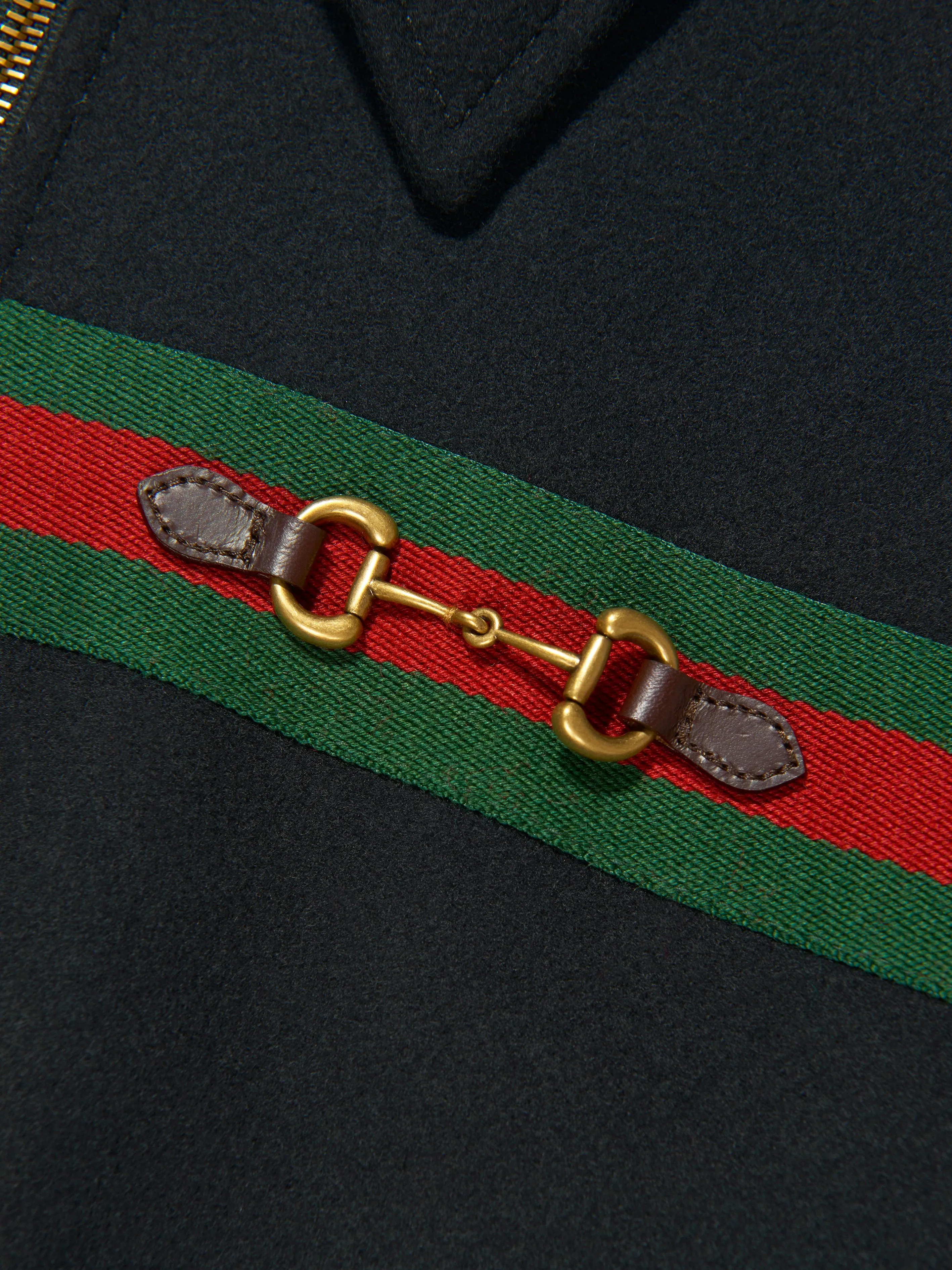 Gucci Boys Wool Horsebit Zip Bomber Jacket