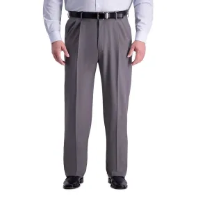Haggar Mens Classic fit Dress Pants 46 / 30 Grey Solid Stretch