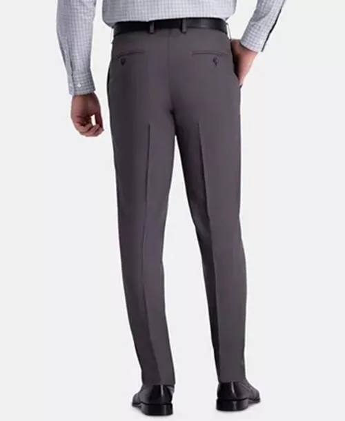 Haggar Mens Slim fit Dress Pants 34 / 29 Charcoal Grey Solid Stretch