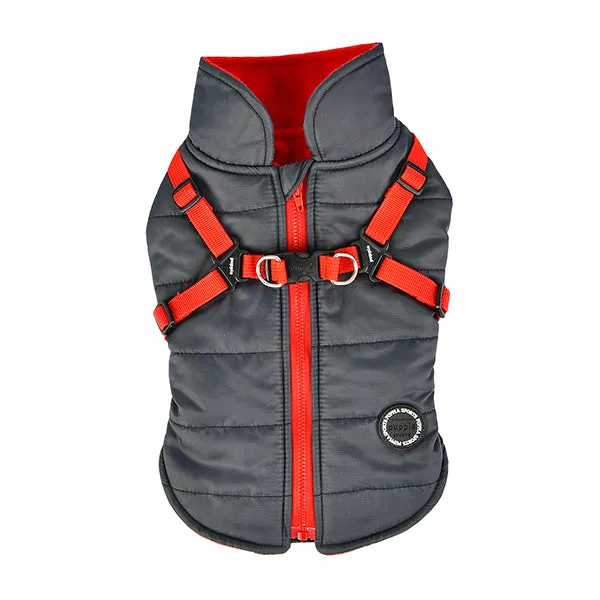Harness Coat | Mountaineer Charcoal & Red