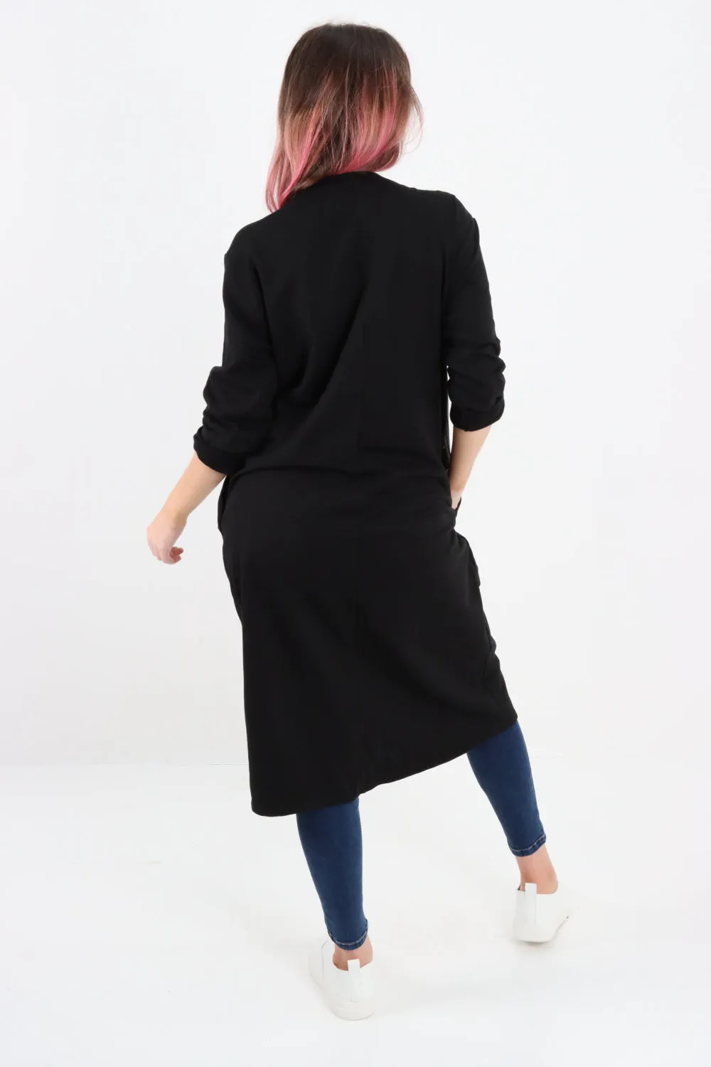 Italian Sequin Panel Ruched String Detail Jersey Tunic