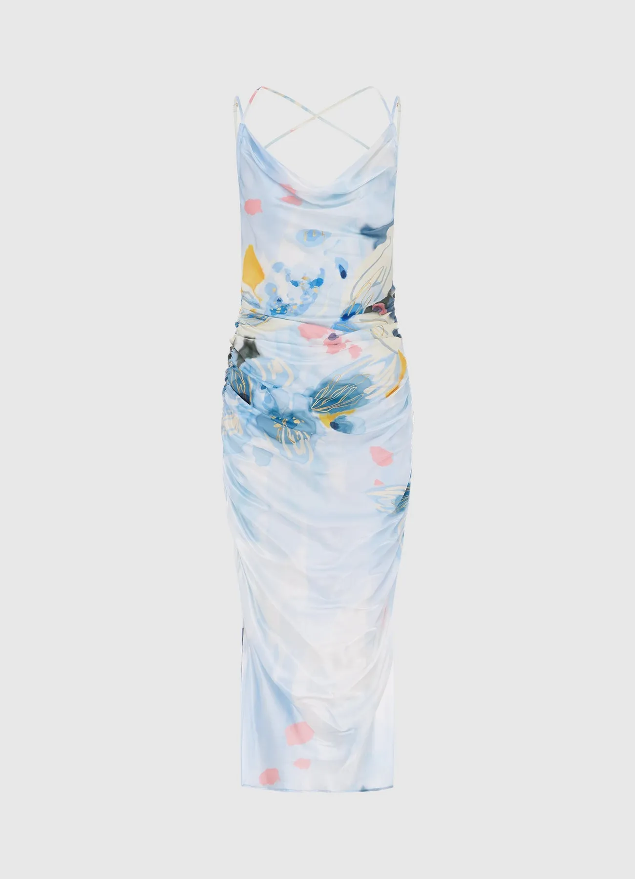 Jill Cowl Neck Slip Dress - Tranquility Print