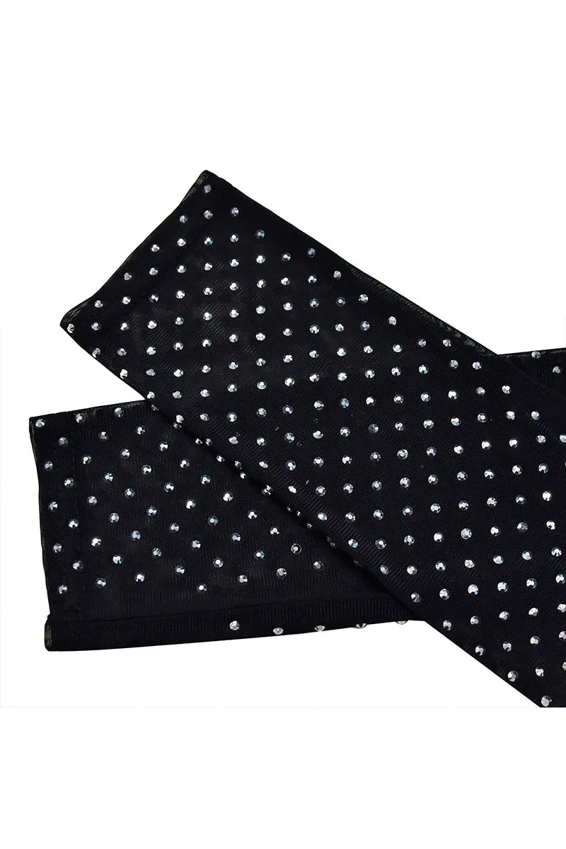 JM0477 Rhinestones Mesh Jumpsuits