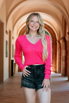 Joy V-Neck Ribbed Cardigan
