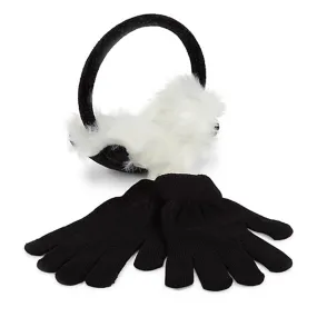 Kitty Chenille Knit Earmuff & Glove Set