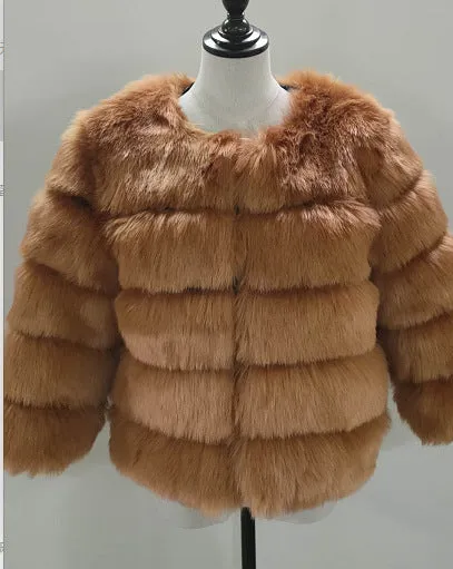 Lady Faux Fox Fur Short Coat