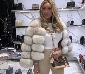 Lady Faux Fox Fur Short Coat