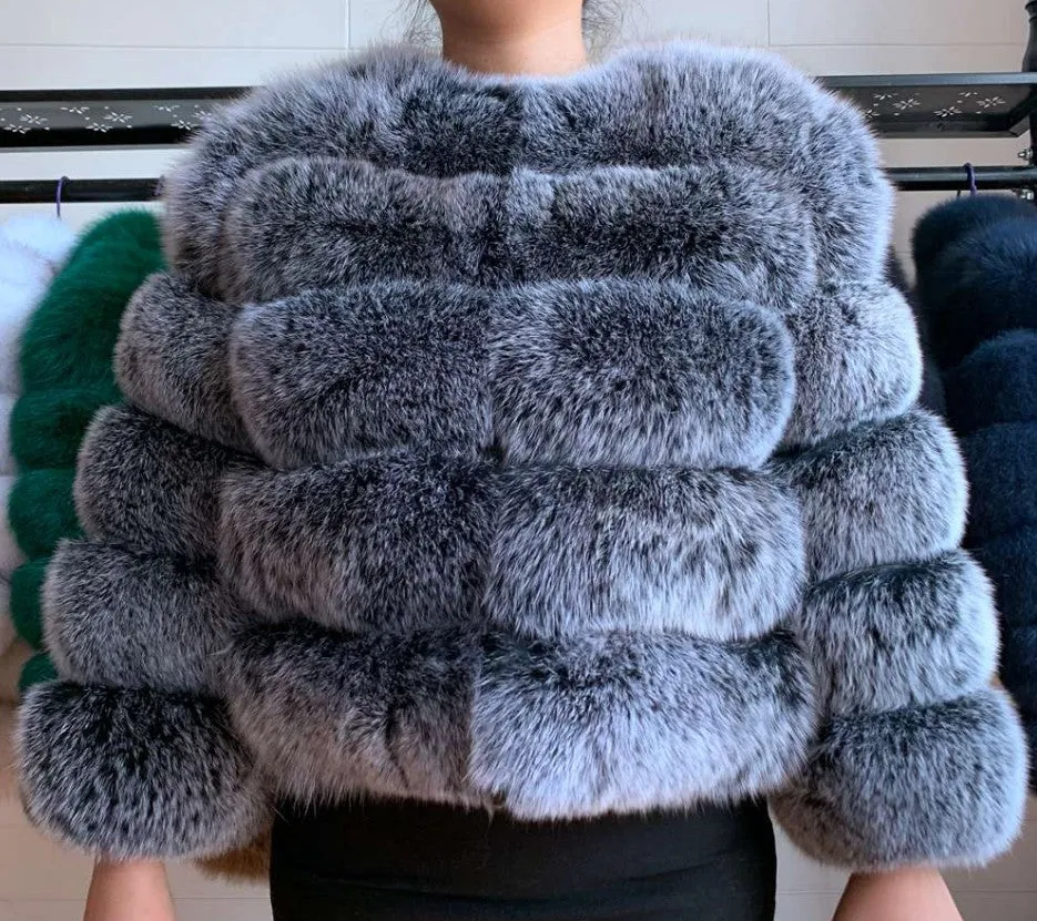 Lady Faux Fox Fur Short Coat