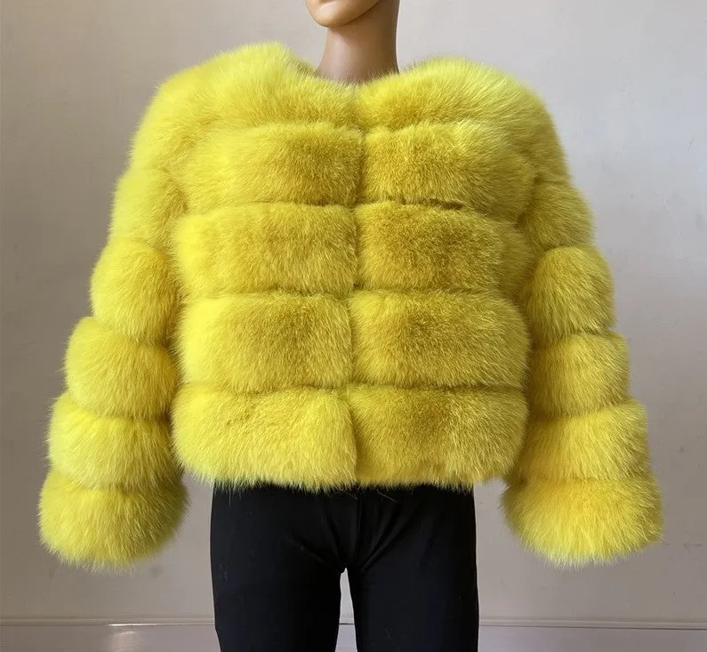 Lady Faux Fox Fur Short Coat