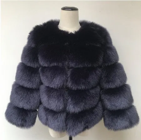 Lady Faux Fox Fur Short Coat
