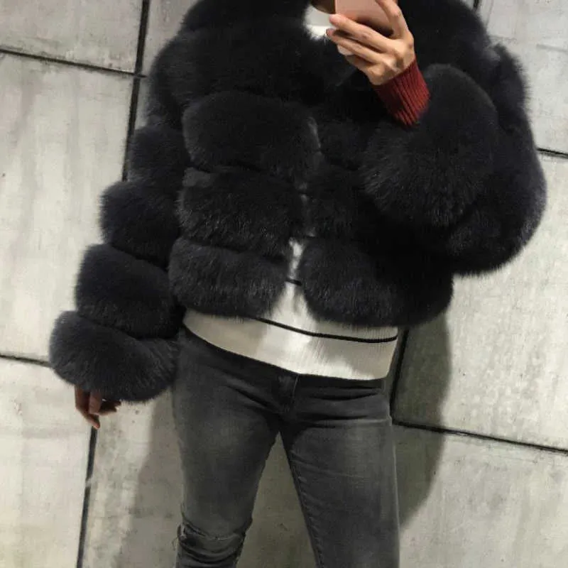 Lady Faux Fox Fur Short Coat