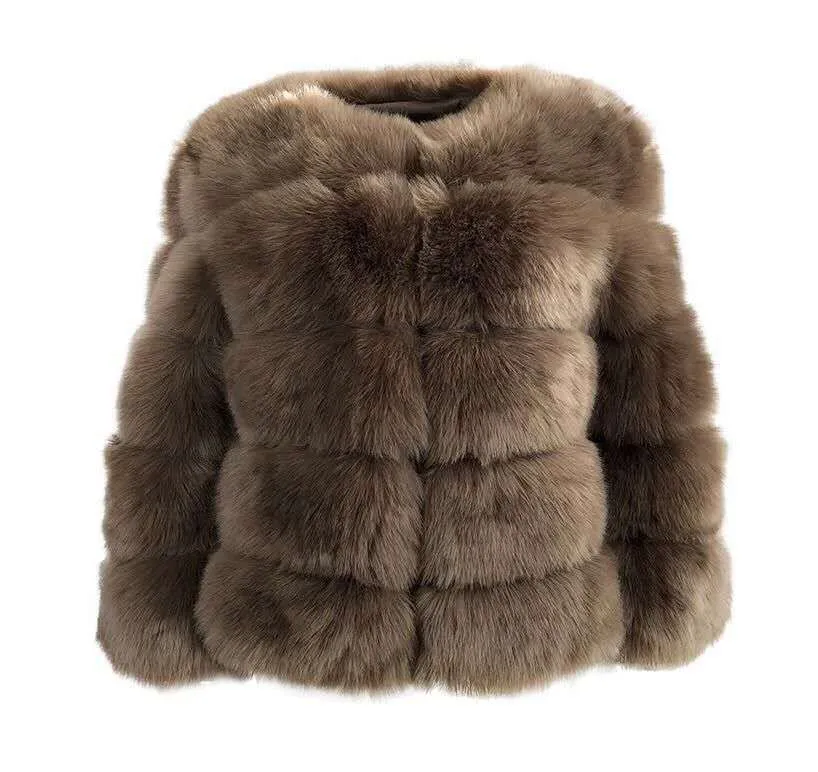 Lady Faux Fox Fur Short Coat