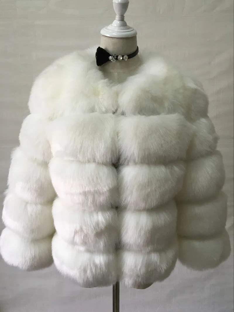 Lady Faux Fox Fur Short Coat