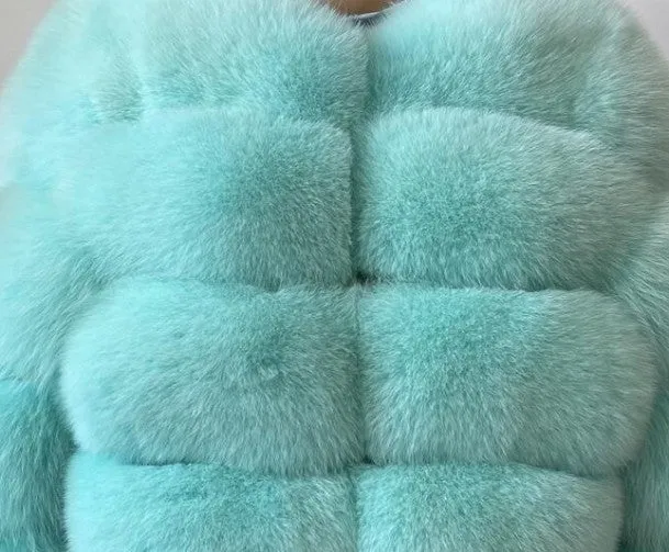 Lady Faux Fox Fur Short Coat