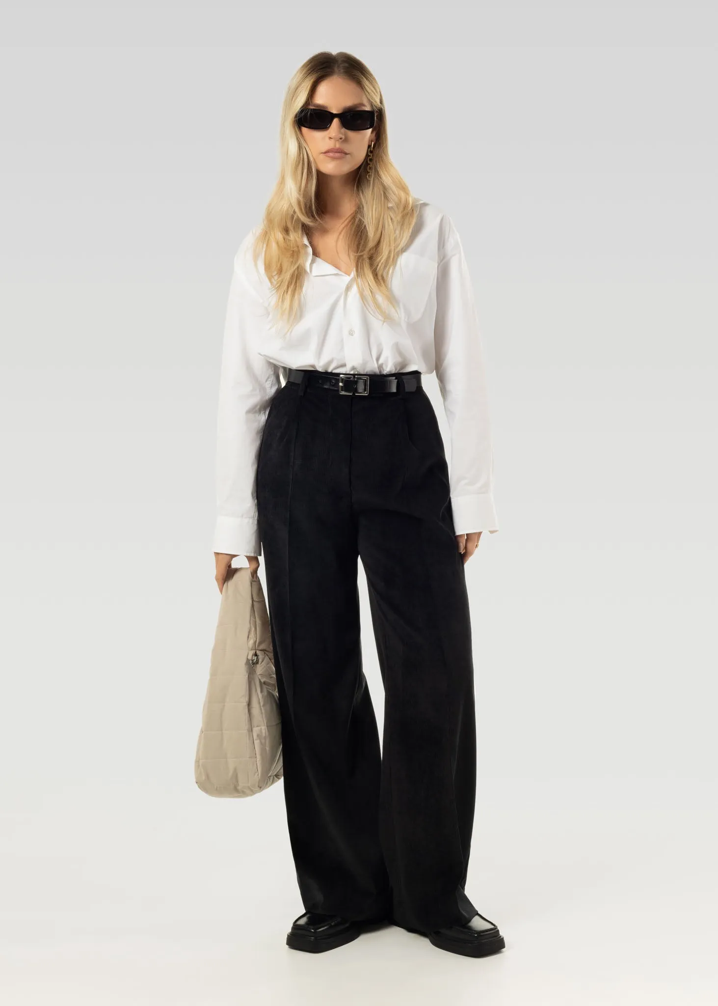 Lewis Corduroy Trousers - Black