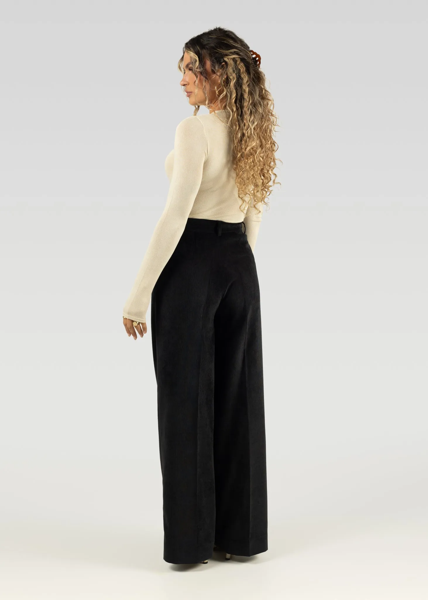 Lewis Corduroy Trousers - Black