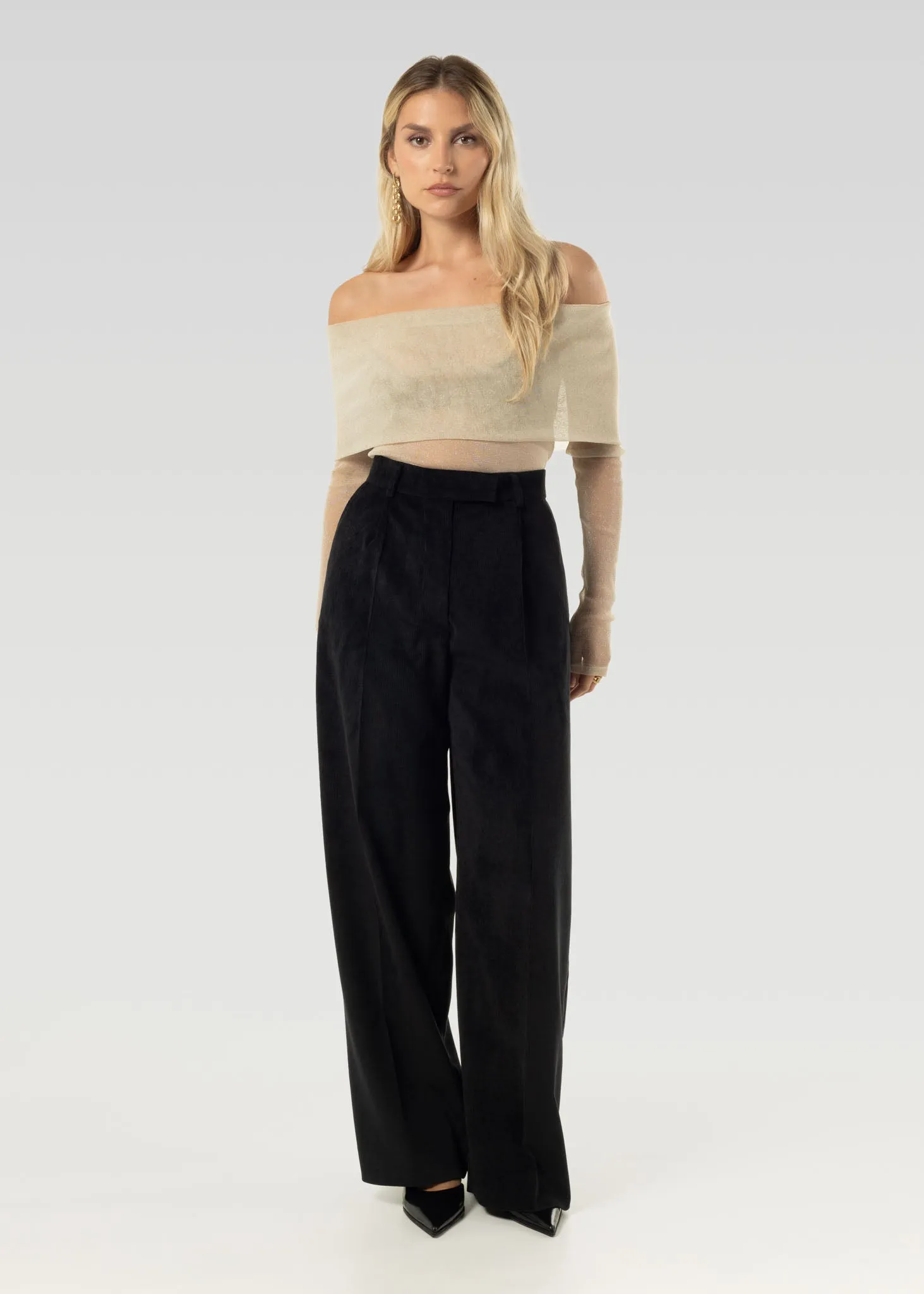 Lewis Corduroy Trousers - Black