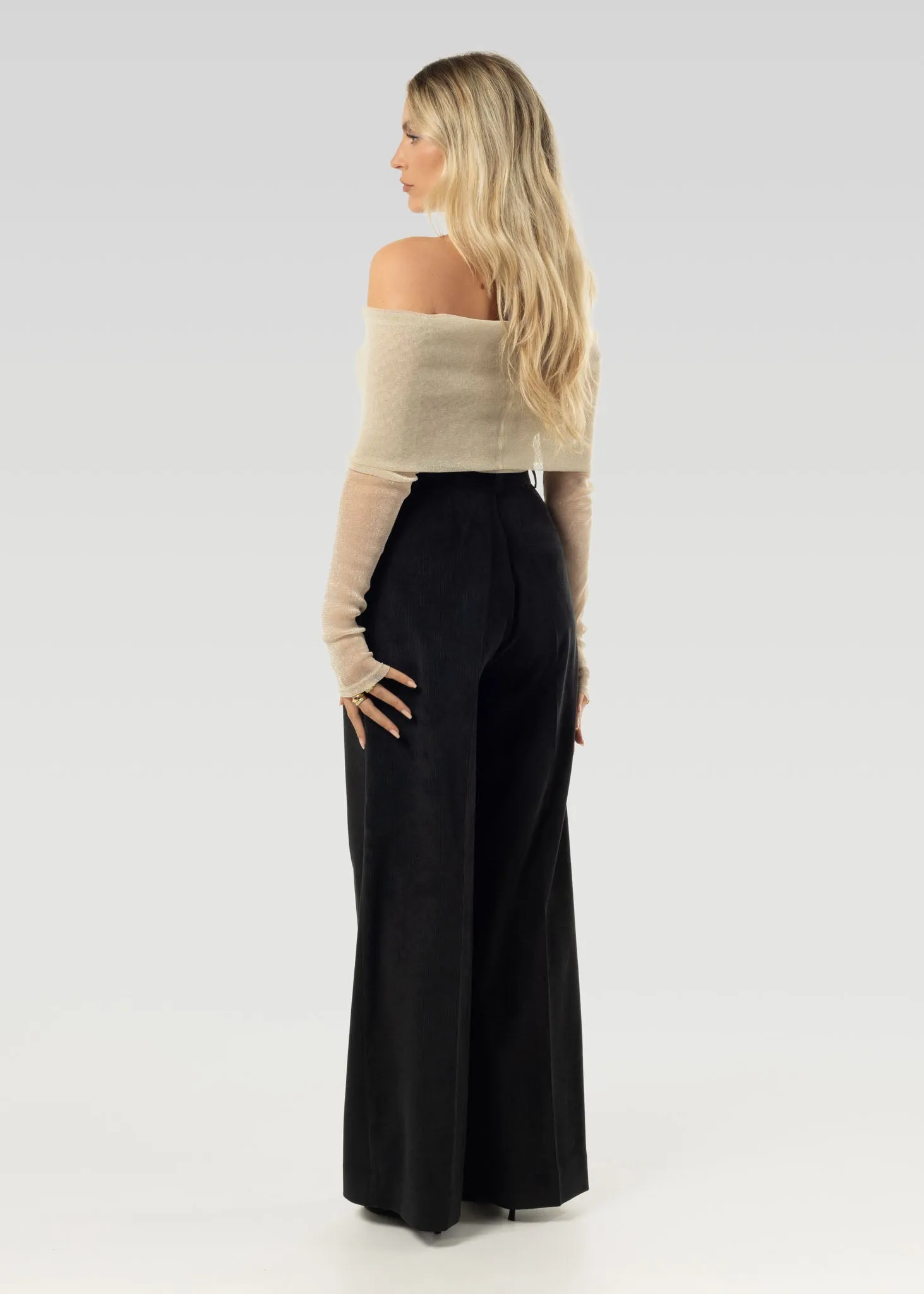 Lewis Corduroy Trousers - Black