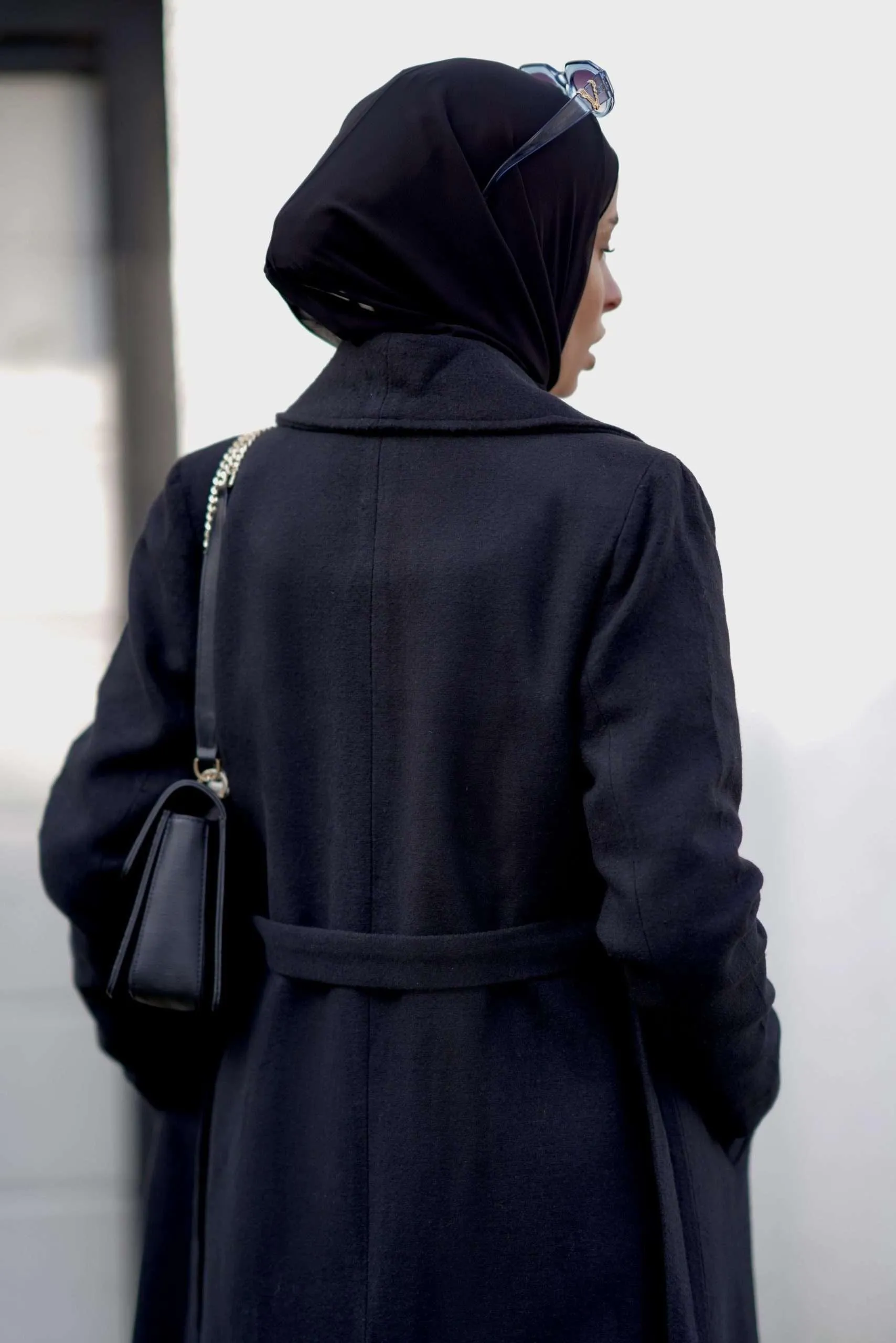 Long Belted Coat - Black