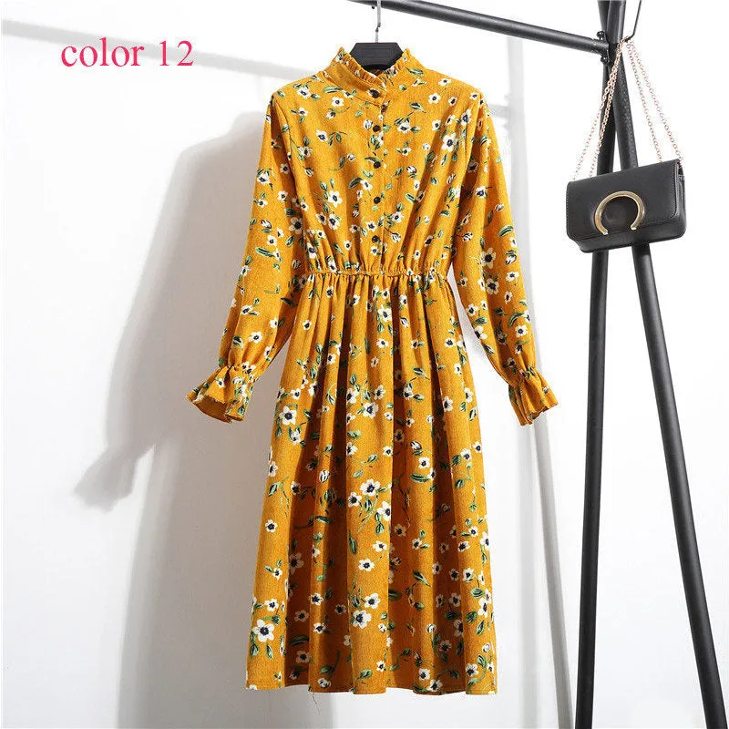 Long Sleeve Floral Print Dress