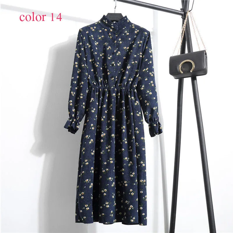 Long Sleeve Floral Print Dress