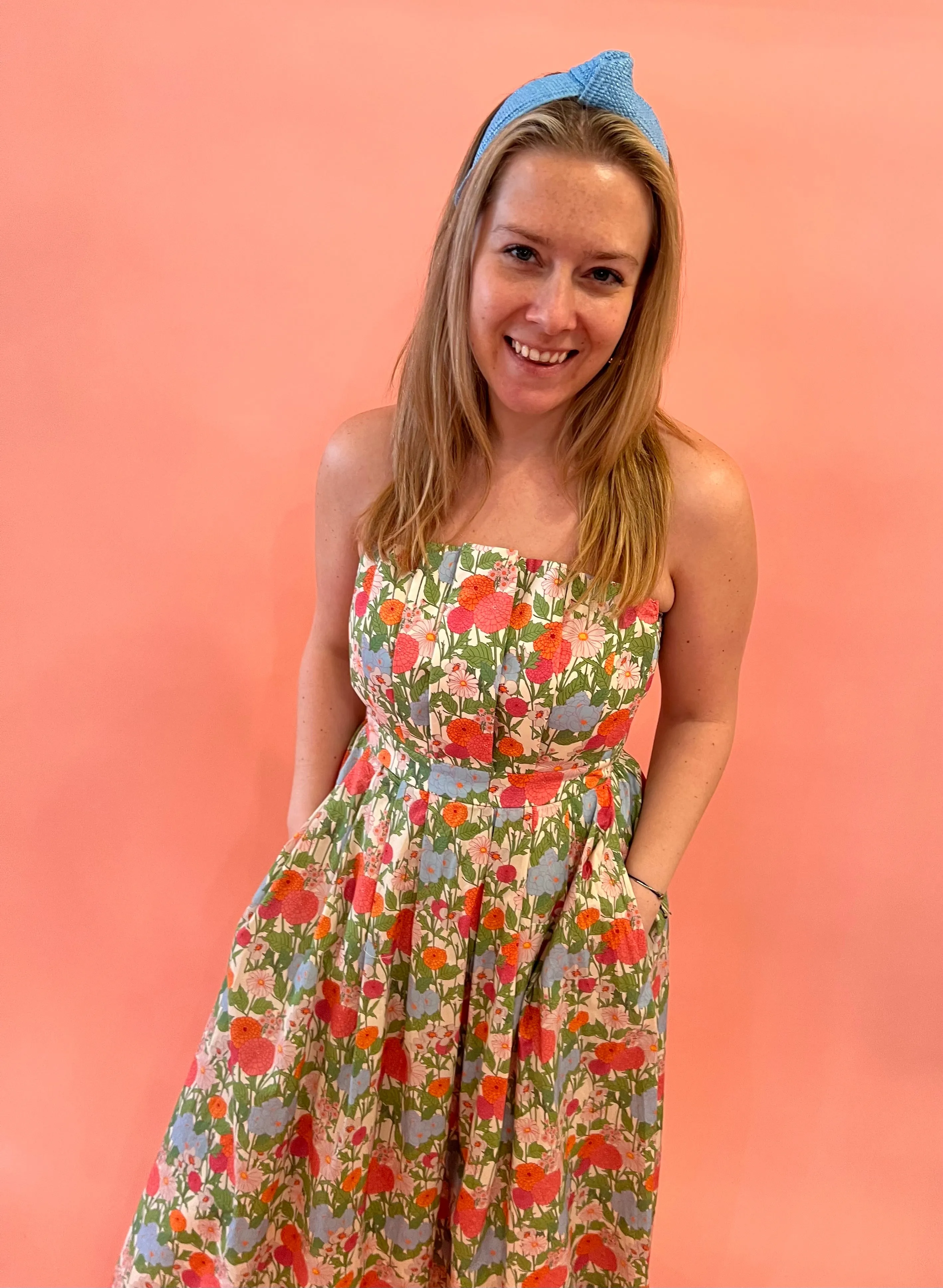 Magnolia Blooms Strapless Dress