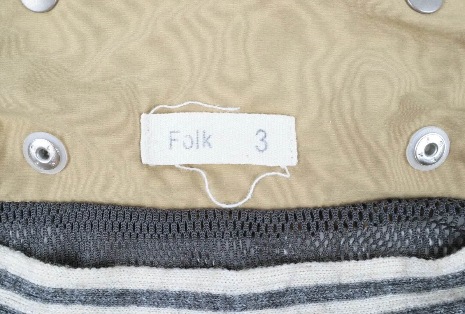 Men's FOLK Beige Hooded Outdoor Windrunner Jacket Size 3