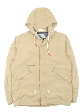Men's FOLK Beige Hooded Outdoor Windrunner Jacket Size 3