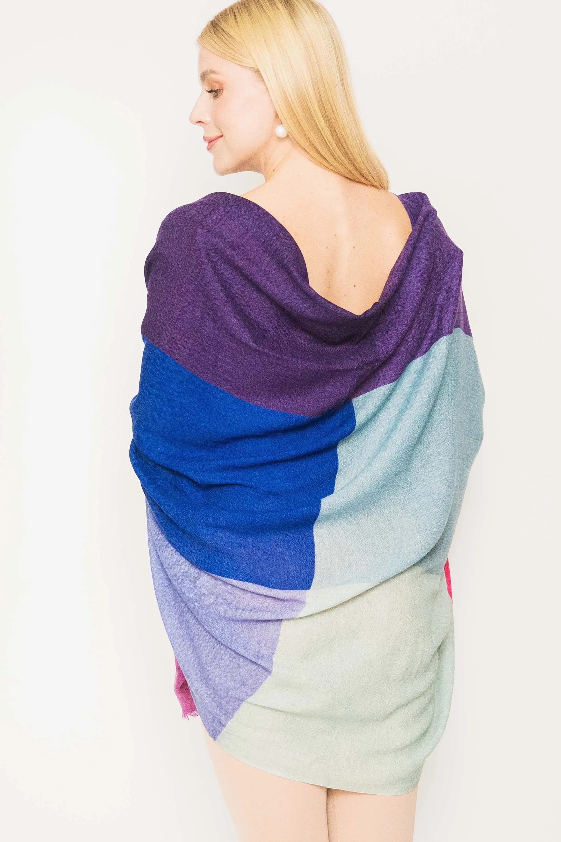 Merino Wool Silk Printed Shawl -  Winter Sale 50% Off - At checkout use code Winter50%