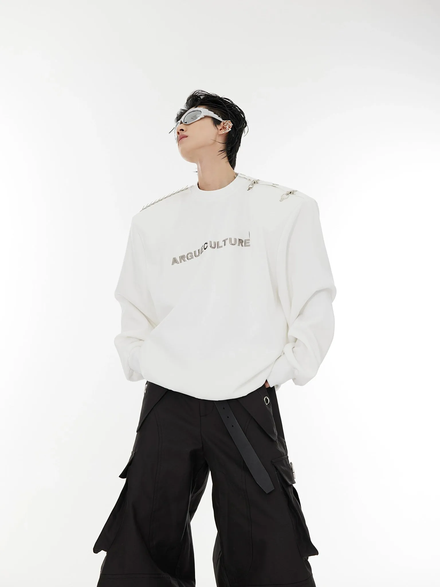 Metal One Shoulder Sweatshirt CLE0004