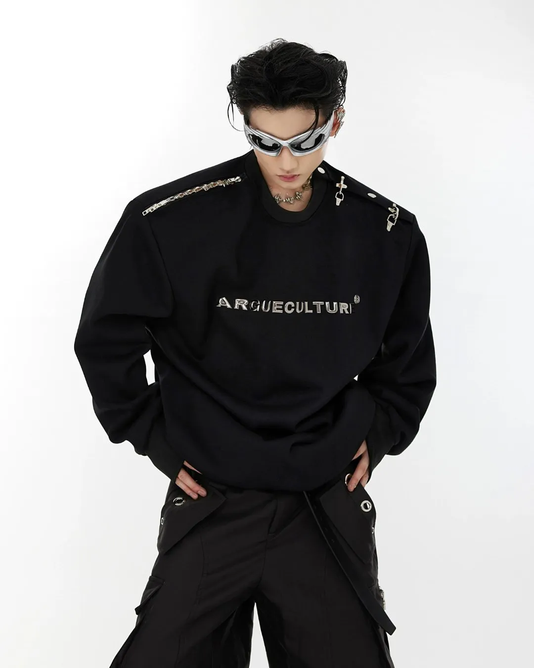 Metal One Shoulder Sweatshirt CLE0004