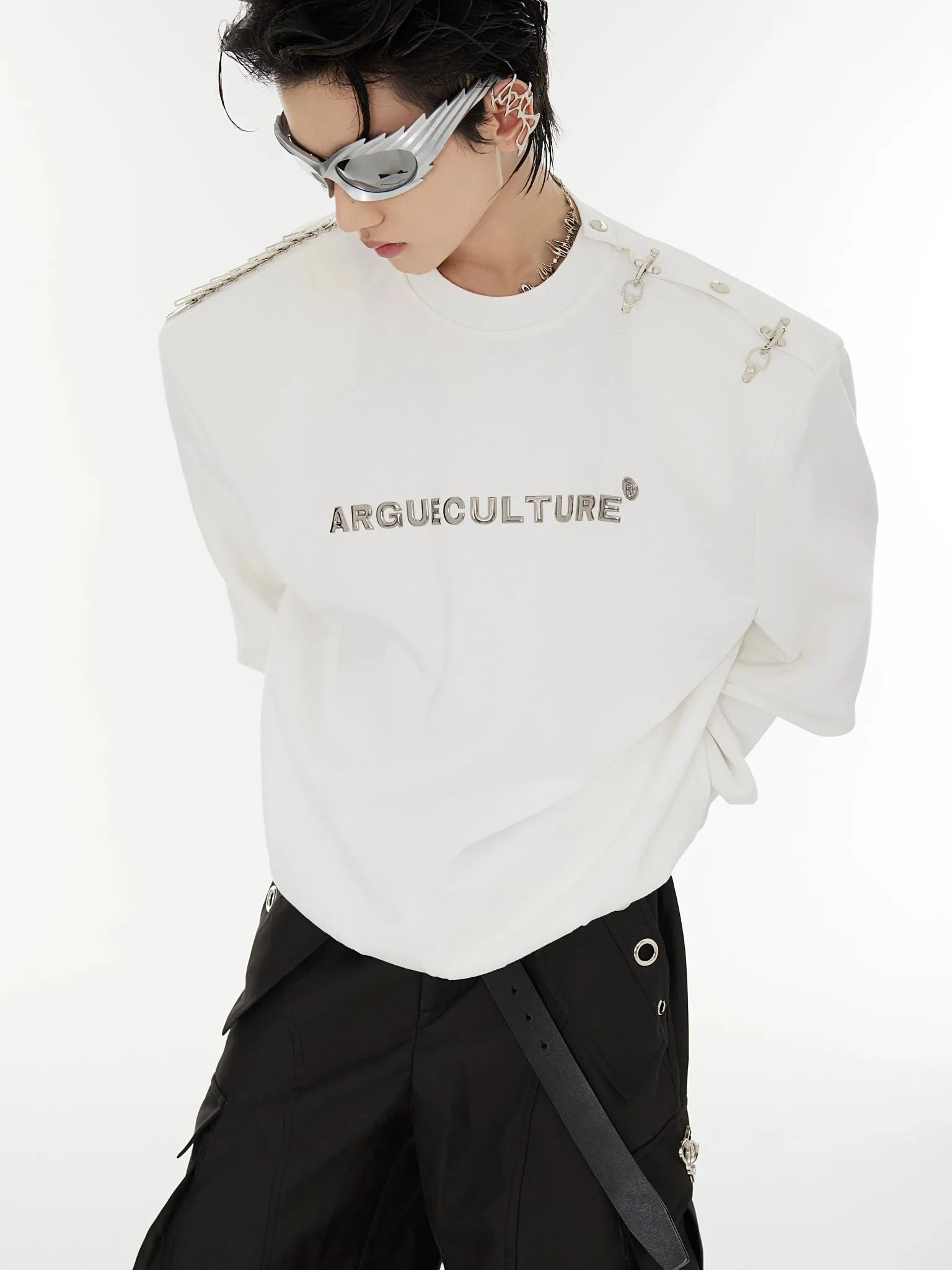 Metal One Shoulder Sweatshirt CLE0004
