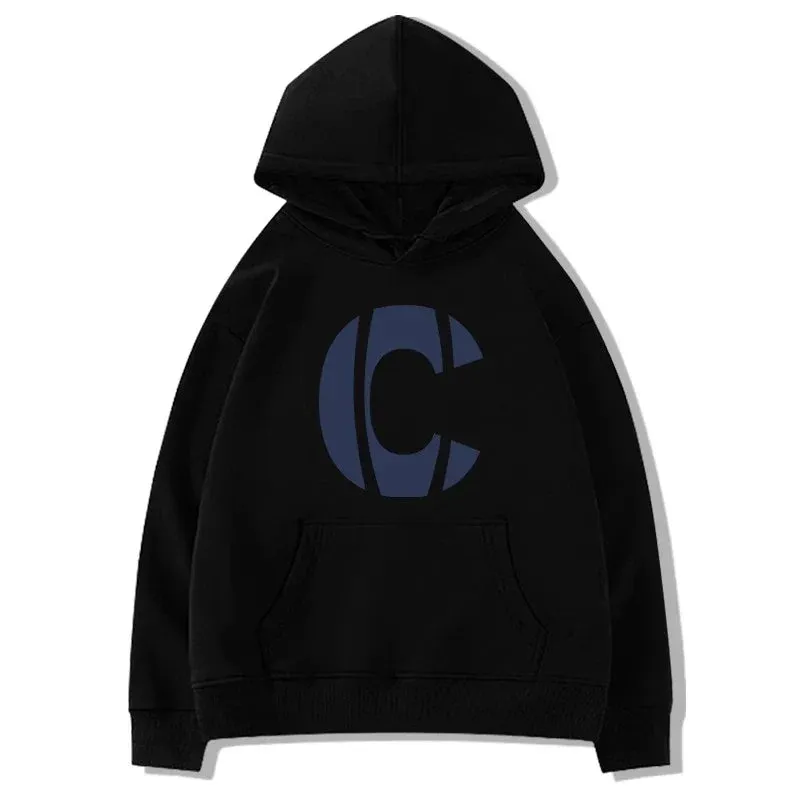 Metaversmall Simple Letter Printing Hooded Drawstring Loose Women Hoodies Winter New Solid Color Basic Casual Fashion Female Hoodies