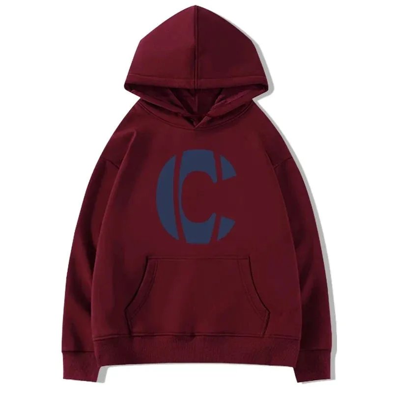 Metaversmall Simple Letter Printing Hooded Drawstring Loose Women Hoodies Winter New Solid Color Basic Casual Fashion Female Hoodies