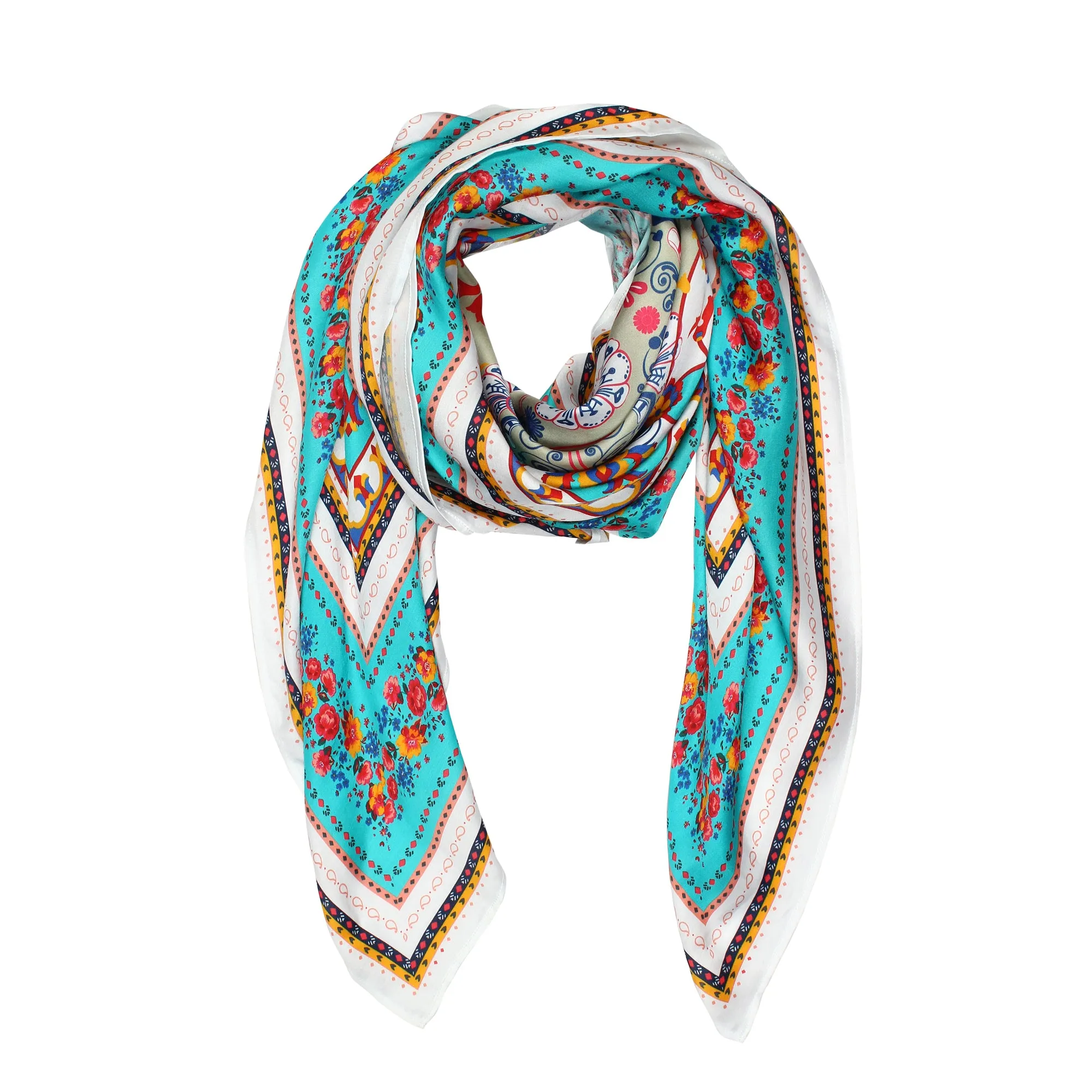 Modarta Head Scarf - Blue Floral Scarf