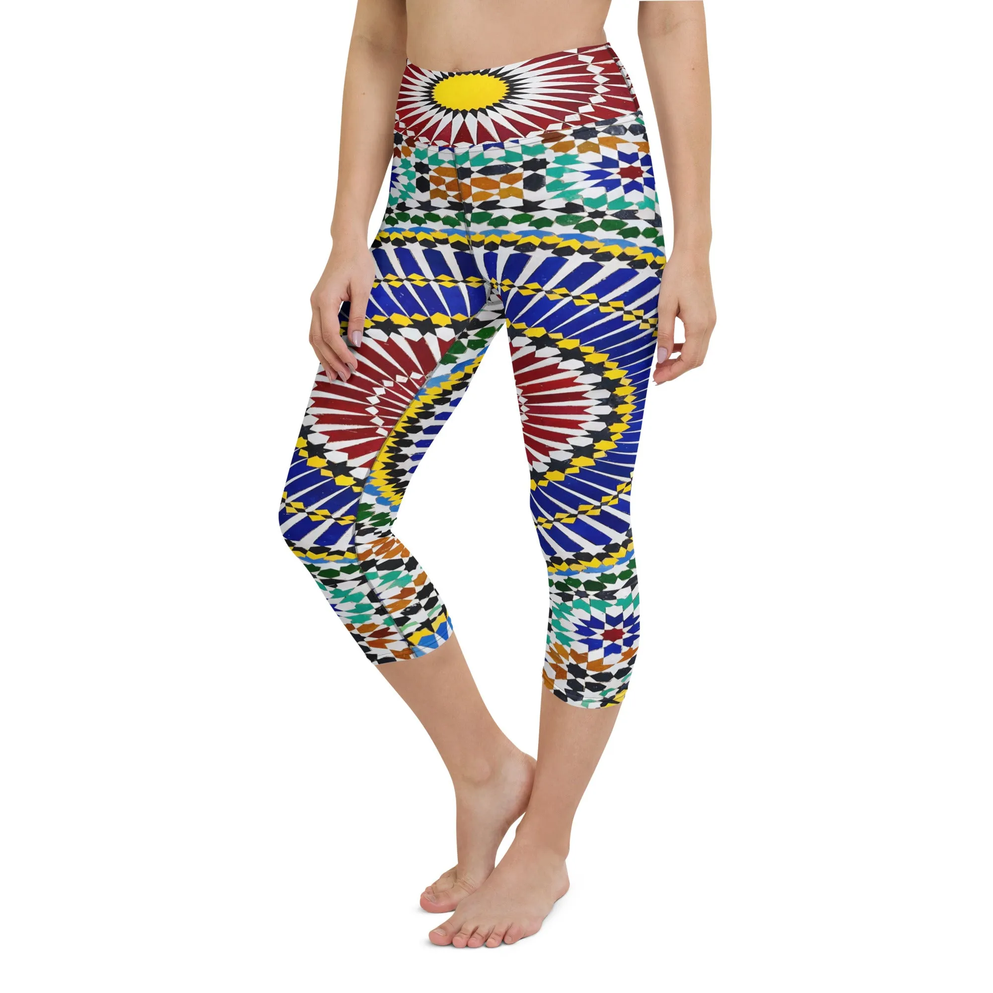 Mosaic Yoga Capri Leggings | Fitness Leggings, lioness-love