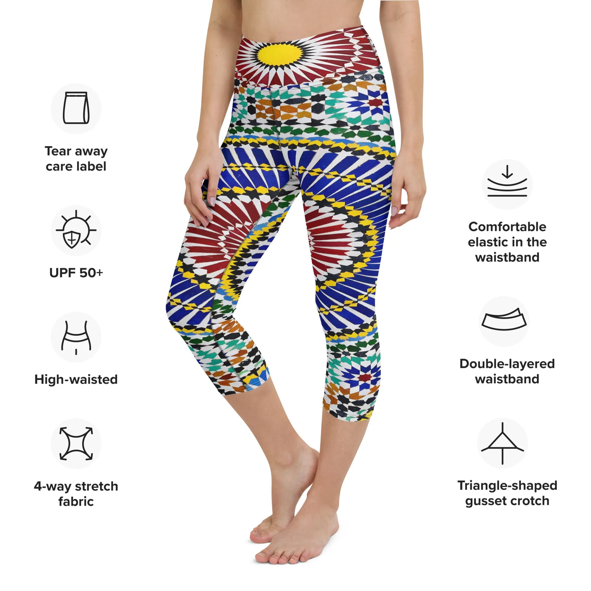 Mosaic Yoga Capri Leggings | Fitness Leggings, lioness-love