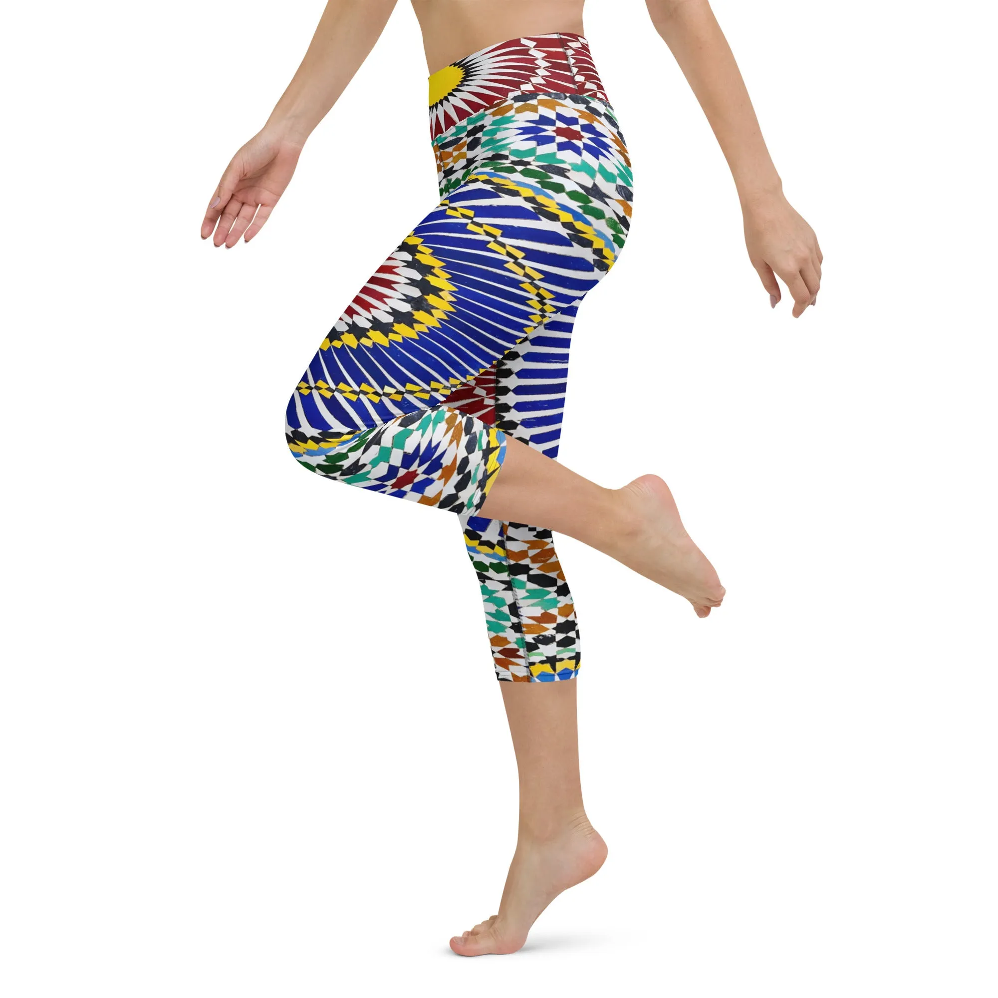Mosaic Yoga Capri Leggings | Fitness Leggings, lioness-love
