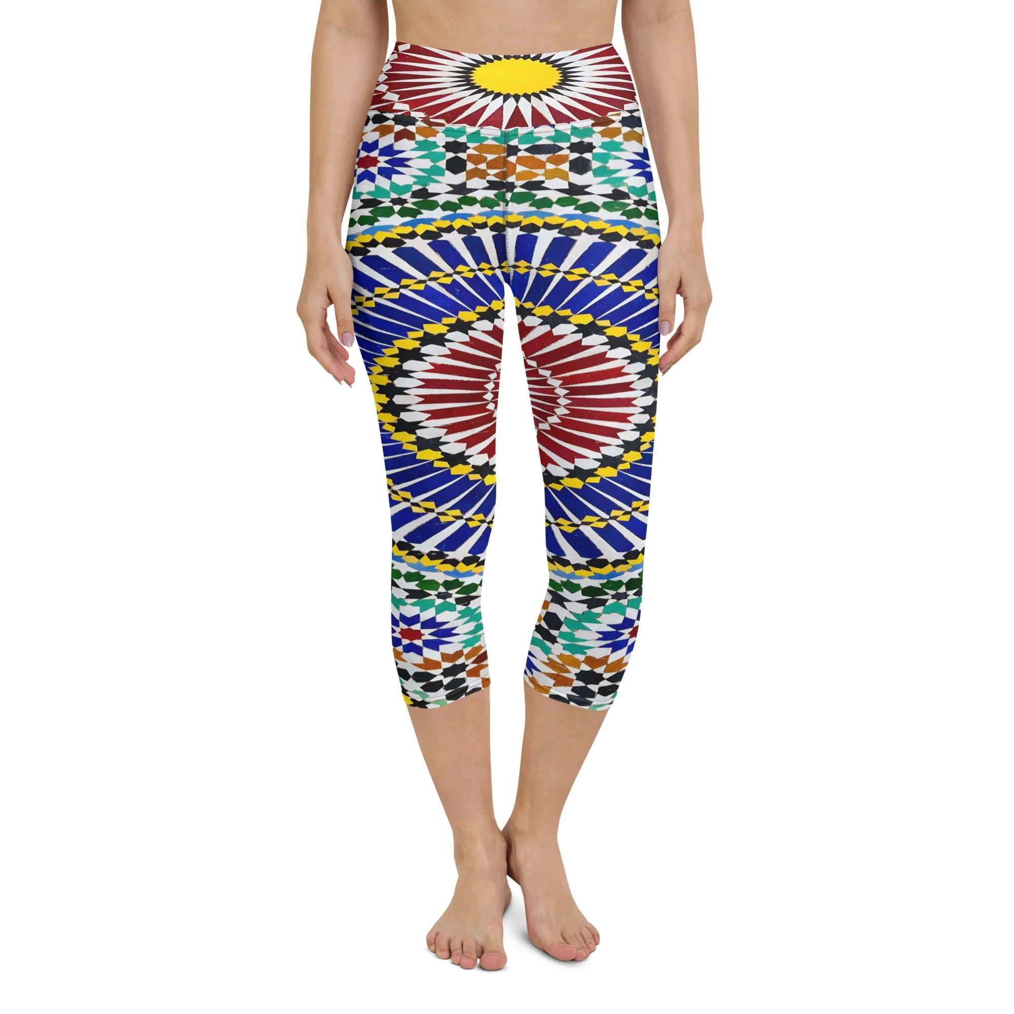 Mosaic Yoga Capri Leggings | Fitness Leggings, lioness-love