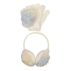 Multi Faux fur Ear Muff &  Glove  Set