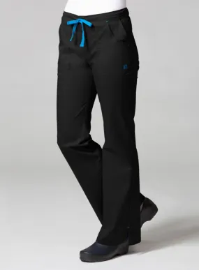 Multi Pocket Flare Pant XS-2XL by Maevn (Petite) /  BLACK/PACIFIC BLUE TRIM