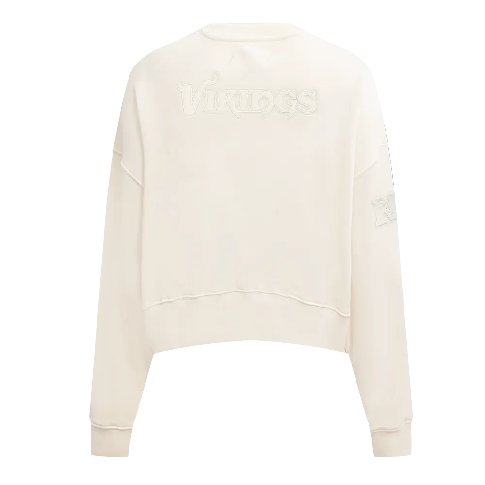 NFL MINNESOTA VIKINGS NEUTRAL WOMEN'S CREWNECK (EGGSHELL)