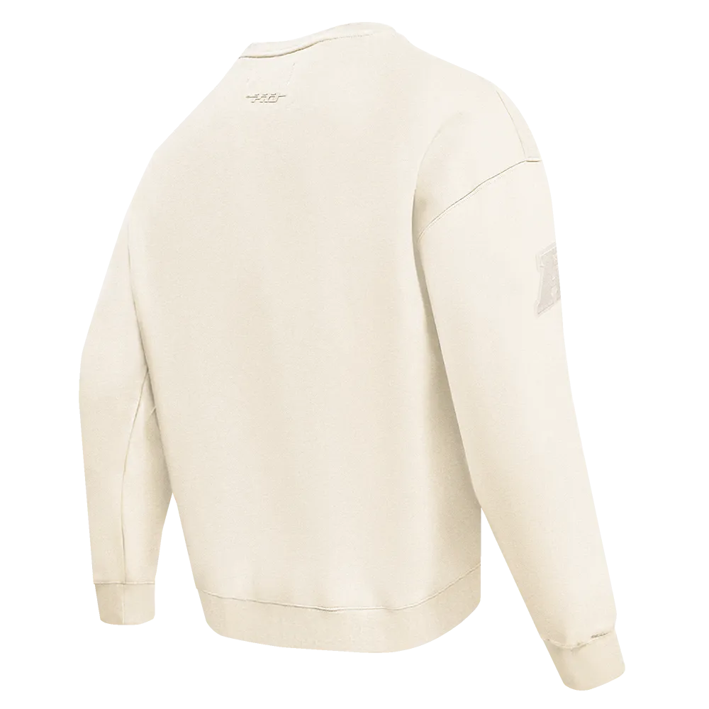 NFL NEW ENGLAND PATRIOTS NEUTRAL MEN'S DROP SHOULDER FLC CREWNECK (EGGSHELL)