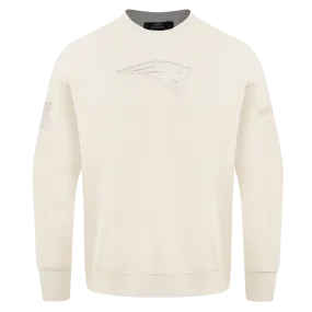 NFL NEW ENGLAND PATRIOTS NEUTRAL MEN'S DROP SHOULDER FLC CREWNECK (EGGSHELL)