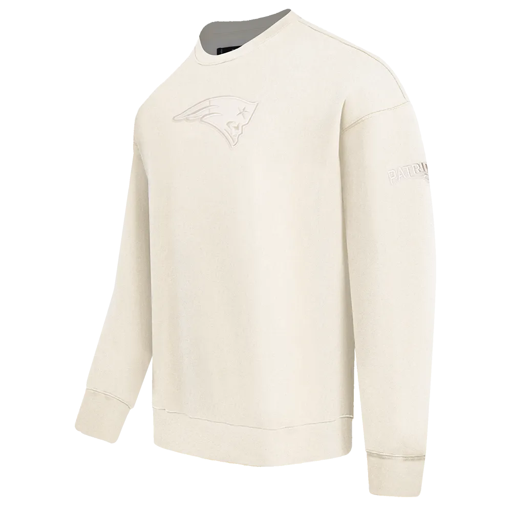 NFL NEW ENGLAND PATRIOTS NEUTRAL MEN'S DROP SHOULDER FLC CREWNECK (EGGSHELL)